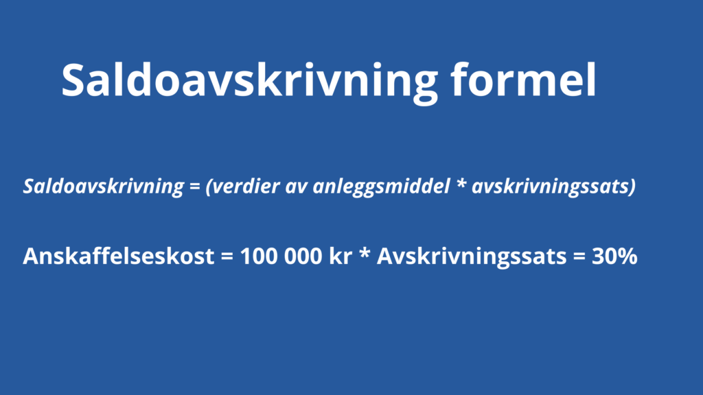 Saldoavskrivning Formel Saldoavskrivning Verdier Av Anleggsmiddel Avskrivningssats 1024x576